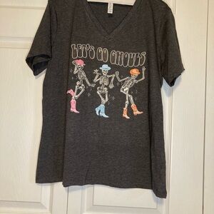 Let's Go Ghouls Graphic Tee - Gray Size Large NWOT